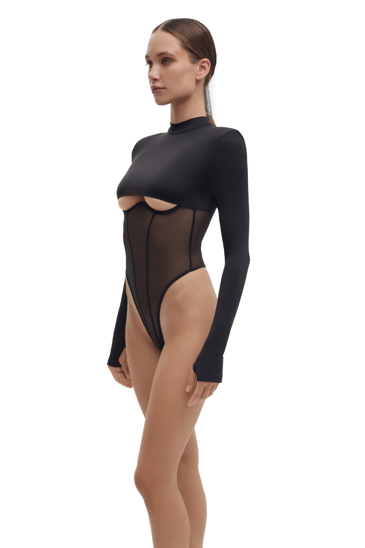 DVNT Bodysuit Cut-Out Mesh & Microfiber OBSCURA