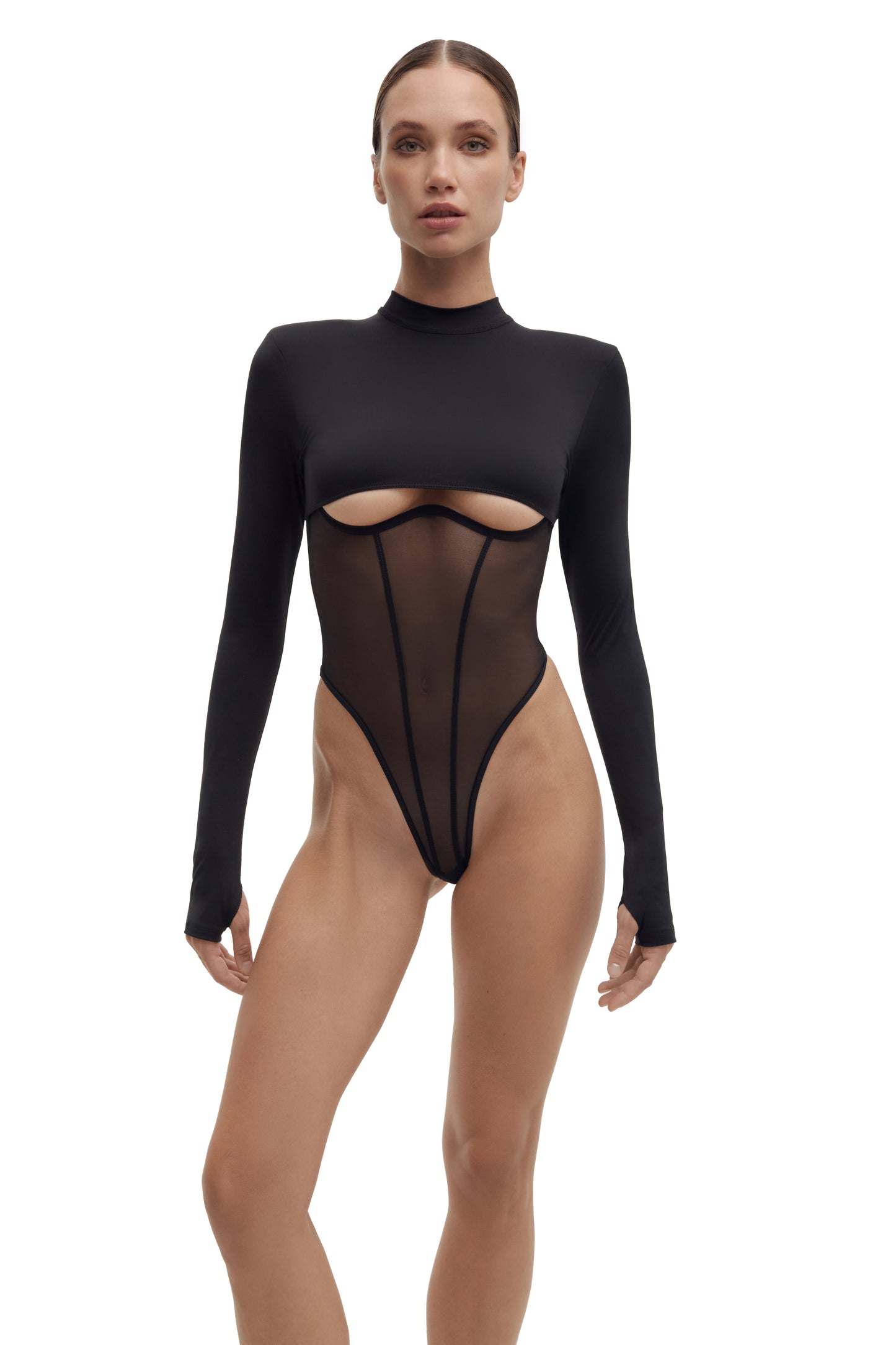 DVNT Bodysuit Cut-Out Mesh & Microfiber OBSCURA