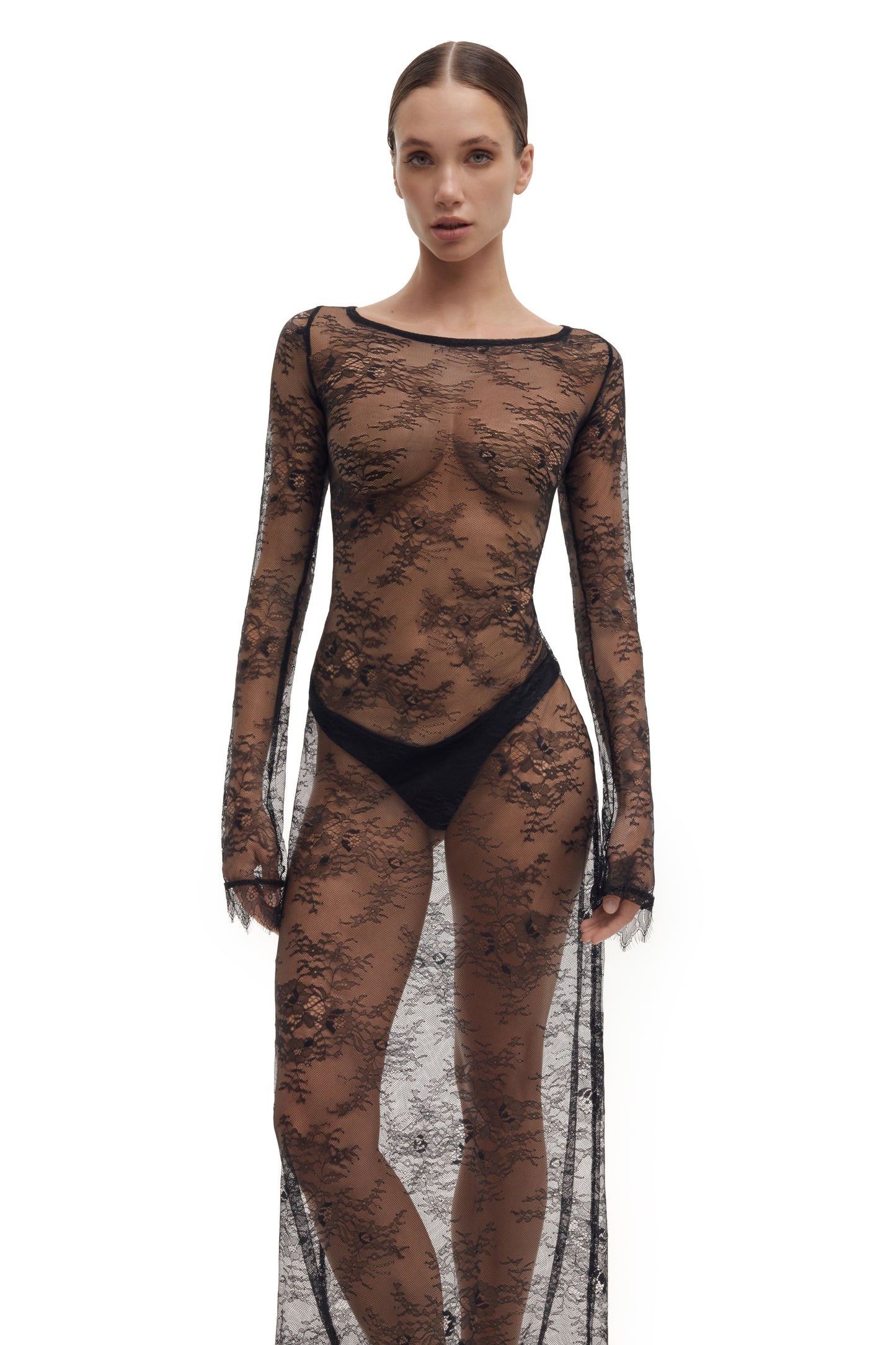 DVNT Lace Maxi Dress with Back Lacing ENCHANT