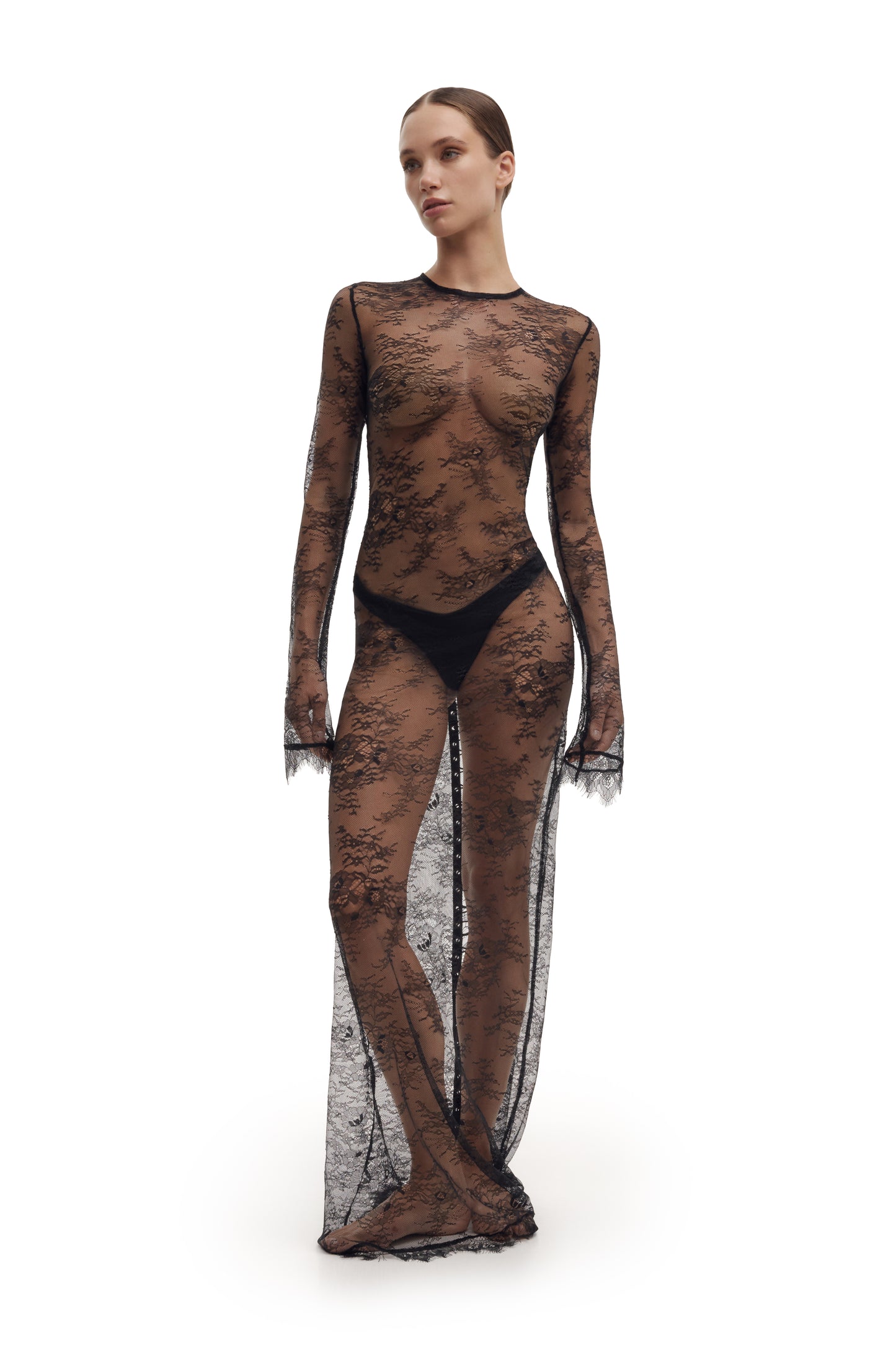DVNT Lace Maxi Dress with Back Lacing ENCHANT