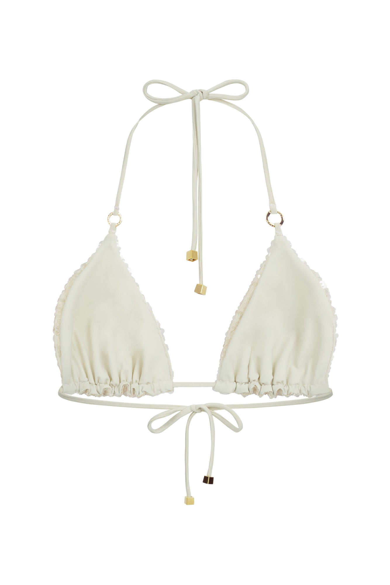 DVNT Ivory Sequin Triangle Bikini Swimsuit — SEQUIRA