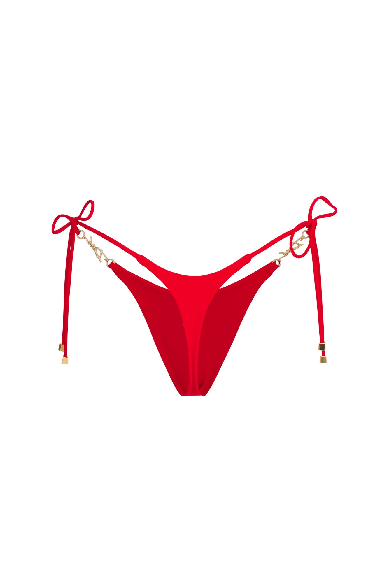 DVNT Red Thong Swim Bottom & Signature Hardware — LOLLY