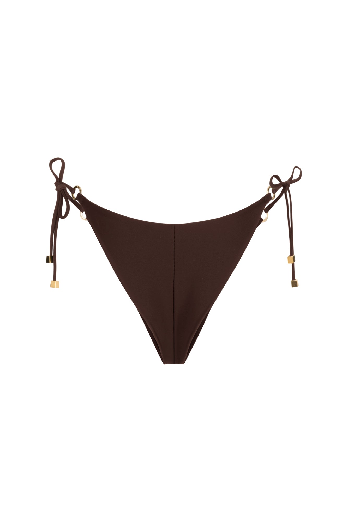 DVNT Brown Swimsuit Triangle Bikini with Signature Hardware — AGGI