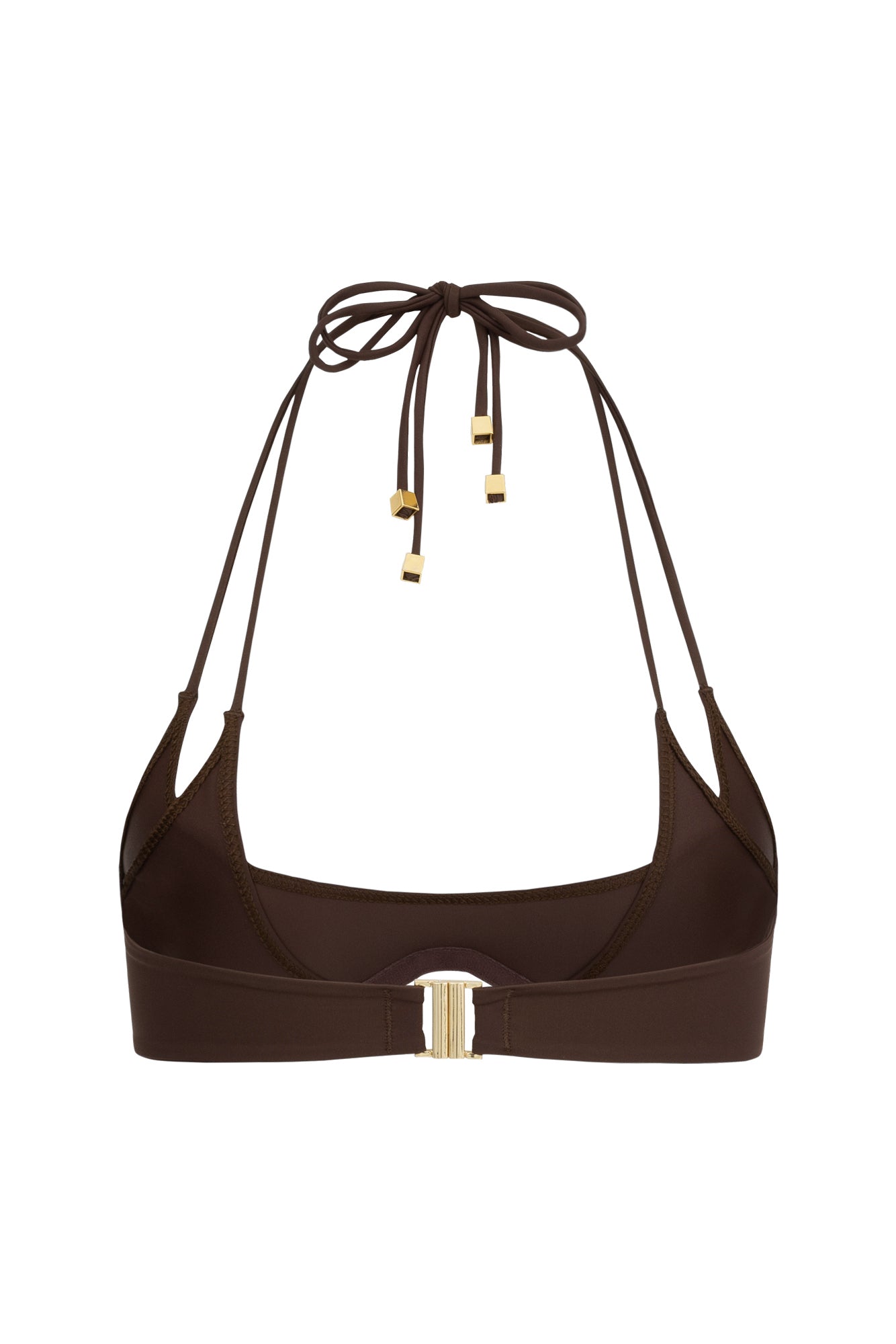 DVNT Brown Cut-Out Bikini Set with Signature Hardware — NARA