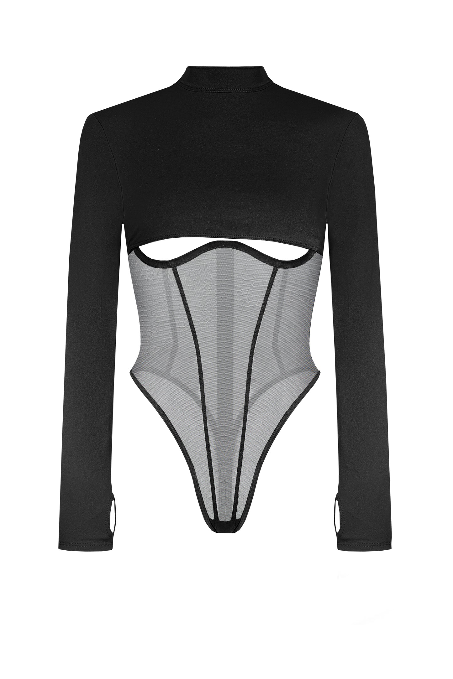 DVNT Bodysuit Cut-Out Mesh & Microfiber OBSCURA