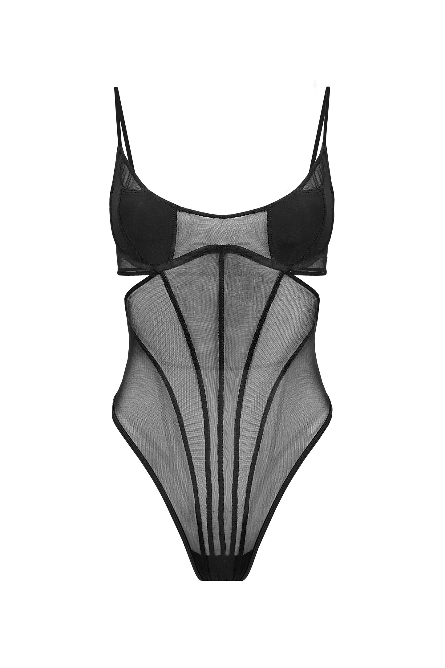 DVNT Sheer Corset-Effect Bodysuit ARIA