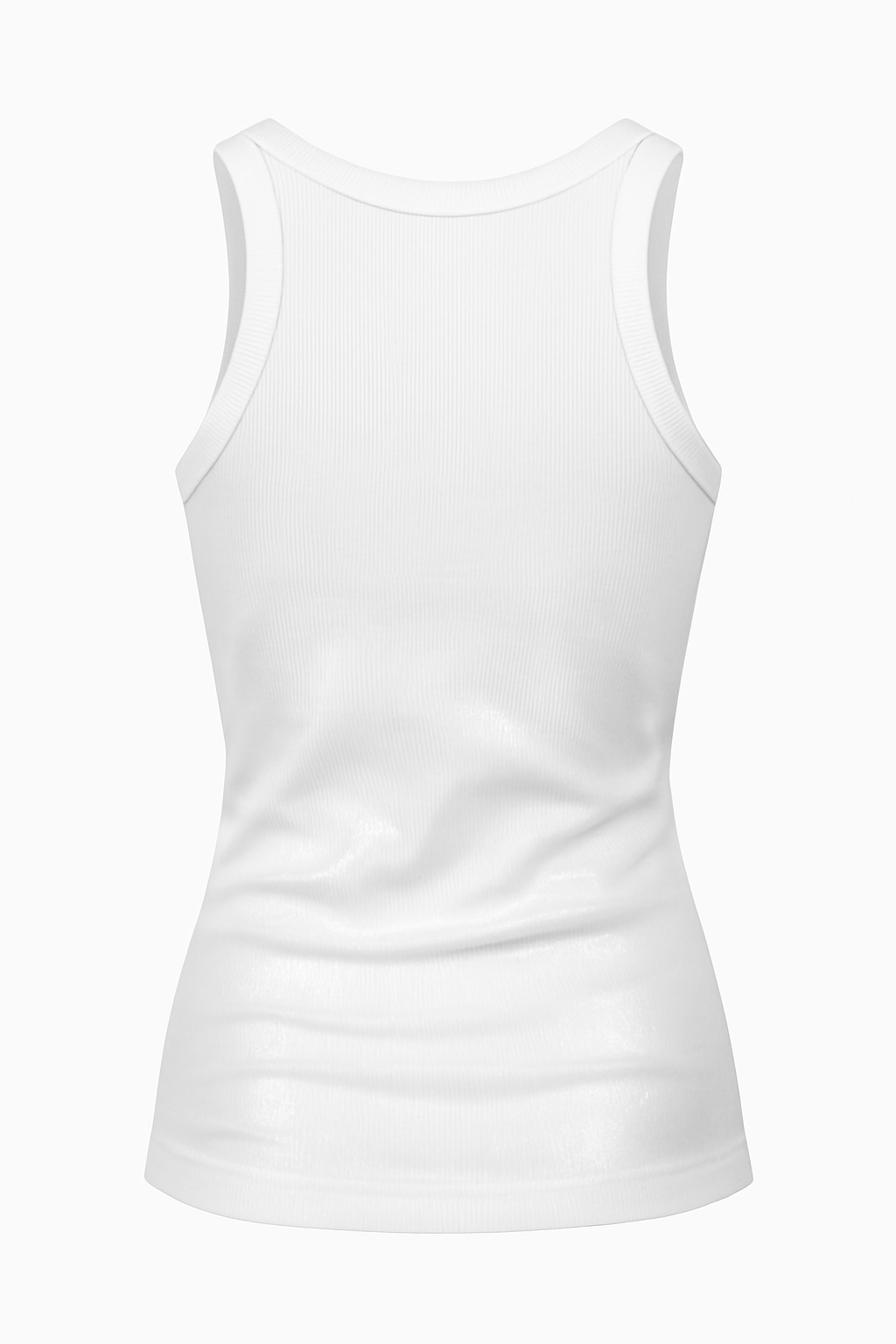 White Wet Look Tank Top