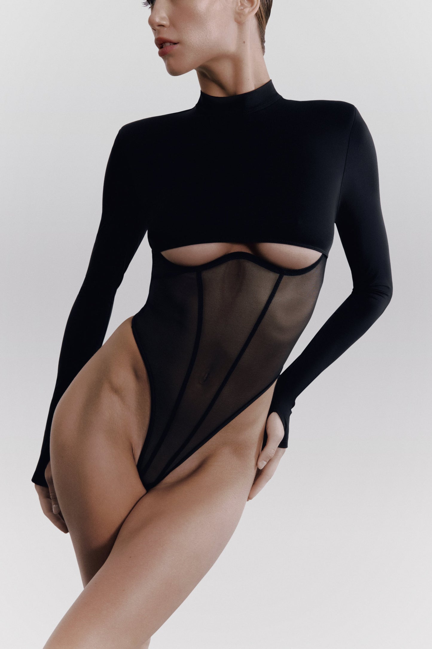 DVNT Bodysuit Cut-Out Mesh & Microfiber OBSCURA
