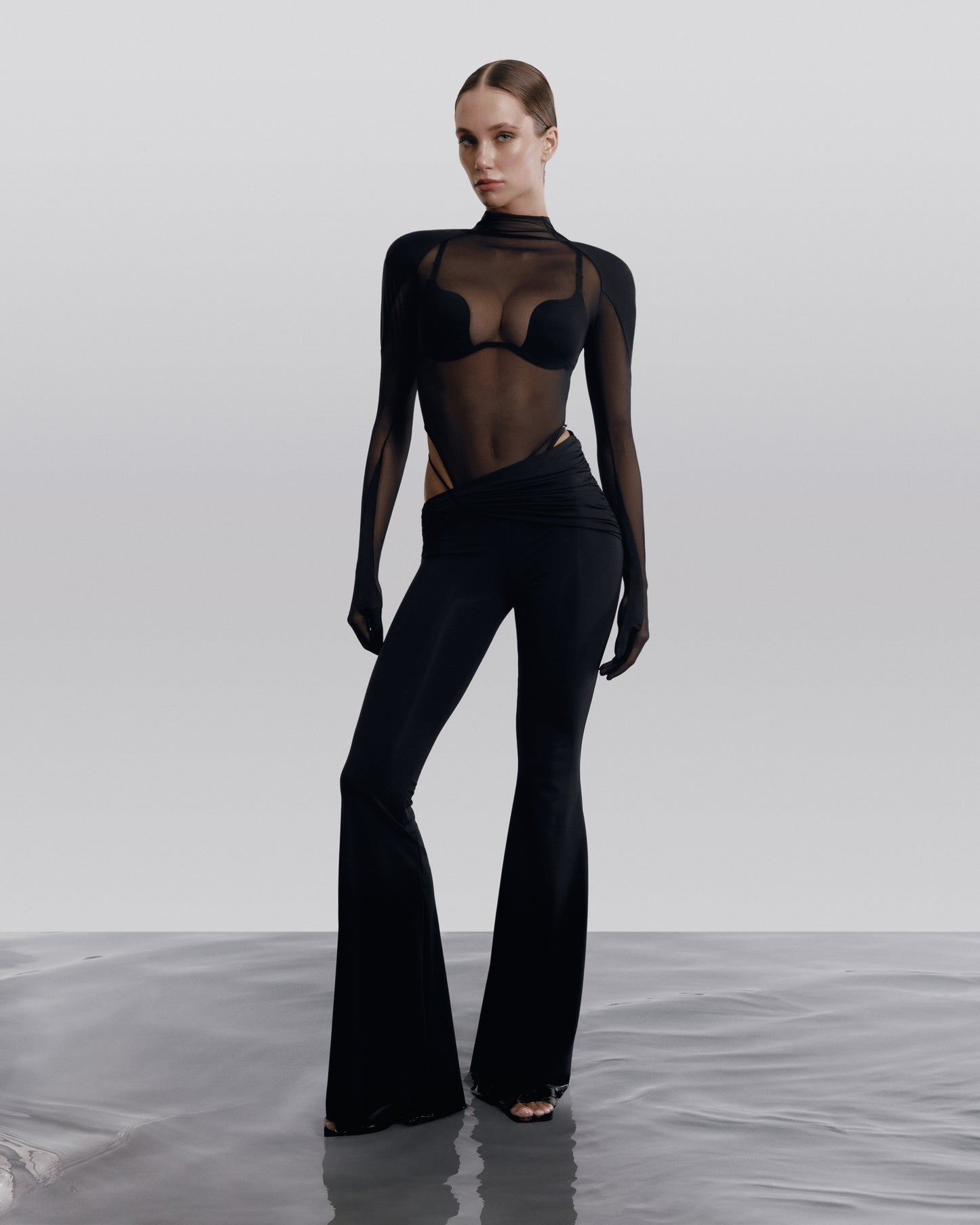 DVNT Draped Waist Flared Pants ORION