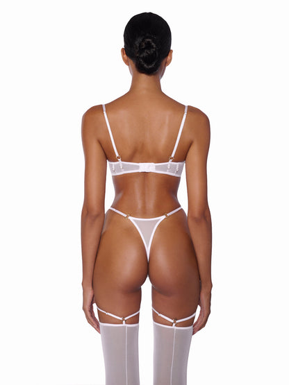 DVNT White Sheer Bra & High-Cut Briefs Set — TRACE 2.0
