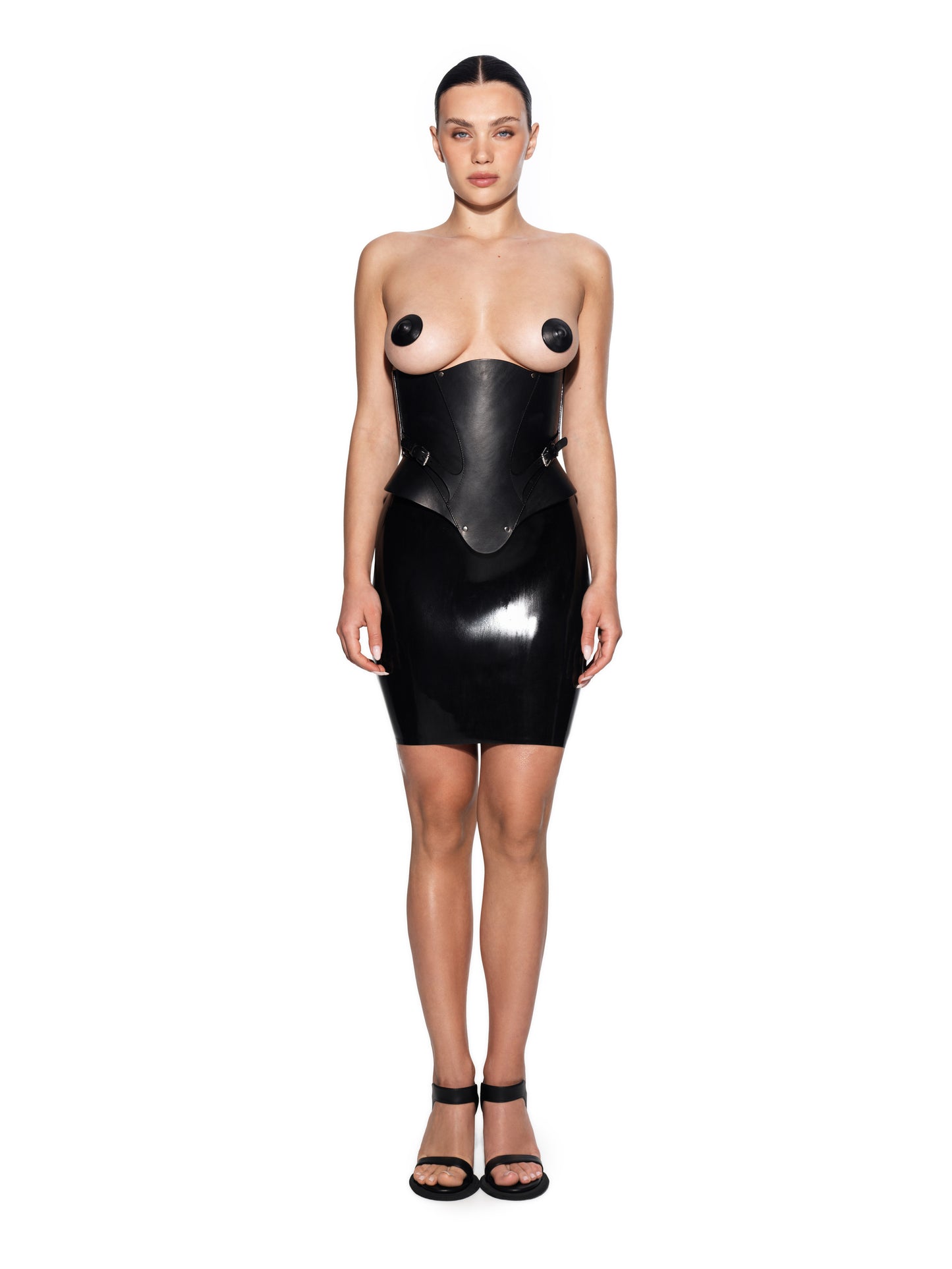DVNT Black Leather Corset — VANTA