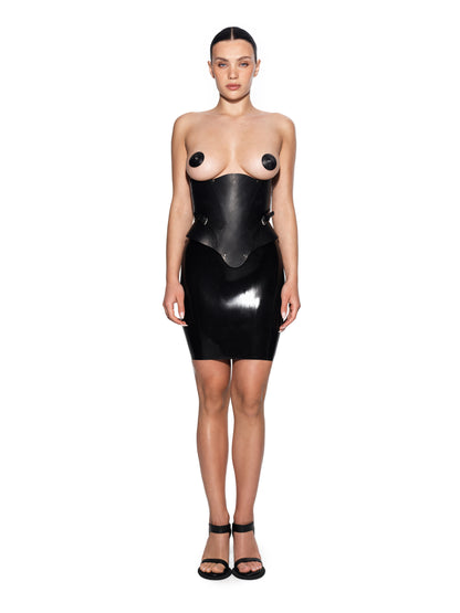 DVNT Black Leather Corset — VANTA
