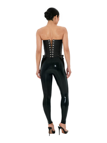 DVNT Black Leather Sculpting Corset FRAME