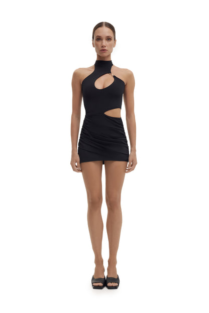 Cut-Out High Neck Mini Dress RAZOR DVNT Cut-Out High Neck Mini Dress RAZOR DVNT