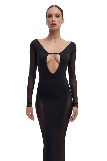 DVNT Sheer Paneled Maxi Dress SIREN