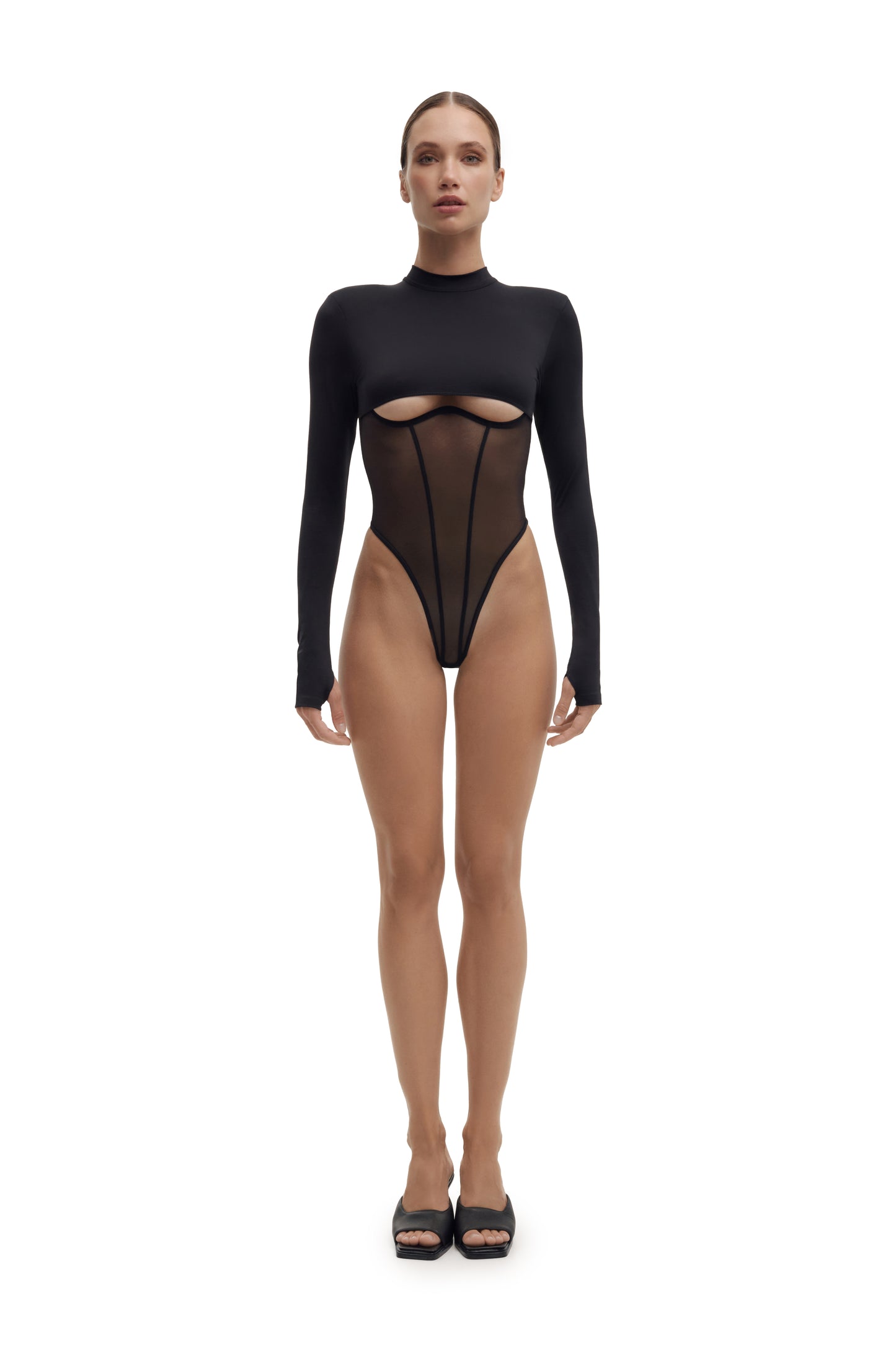 DVNT Bodysuit Cut-Out Mesh & Microfiber OBSCURA