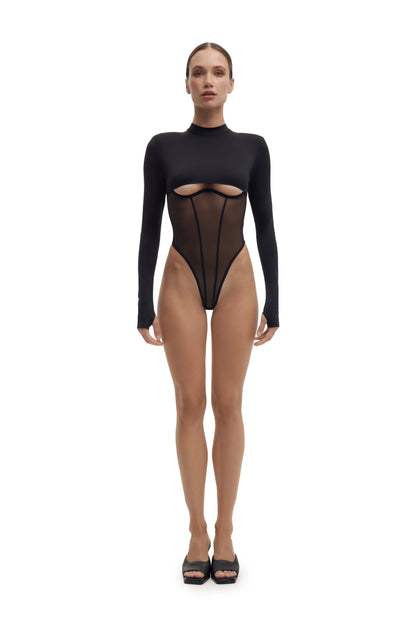 DVNT Bodysuit Cut-Out Mesh & Microfiber OBSCURA