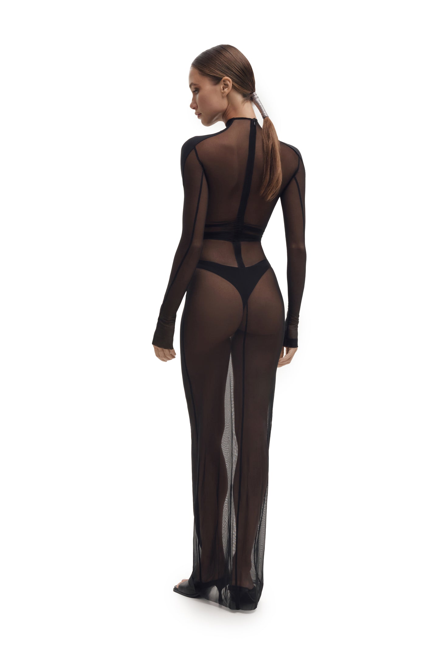 DVNT Sheer Mesh Maxi Dress PHANTOM