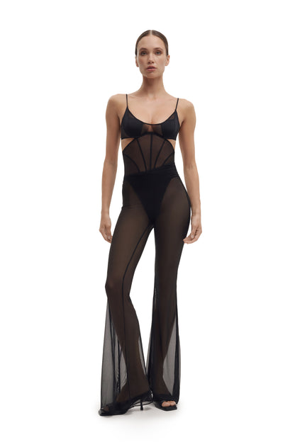 DVNT Sheer Mesh Flared Pants VOID
