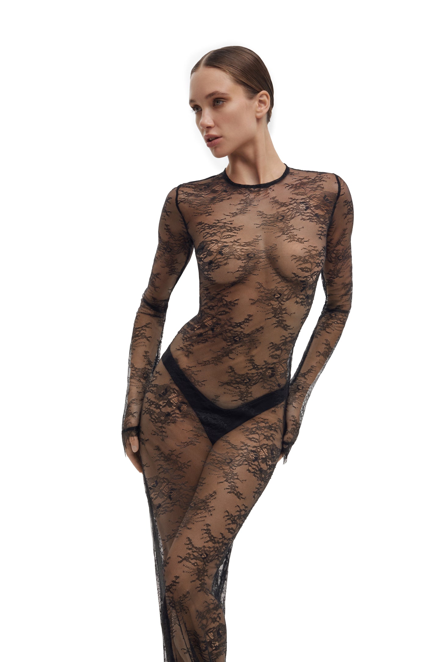 DVNT Lace Maxi Dress with Back Lacing ENCHANT