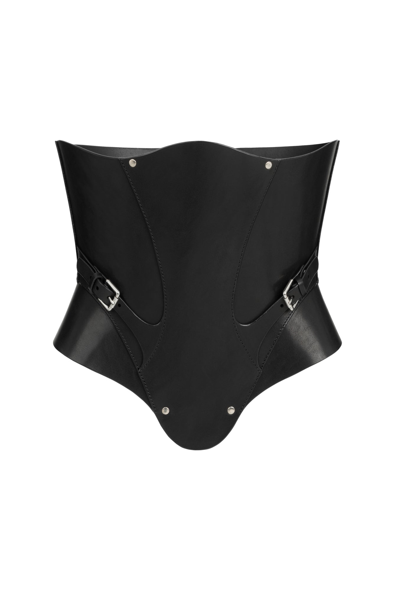 DVNT Black Leather Corset — VANTA
