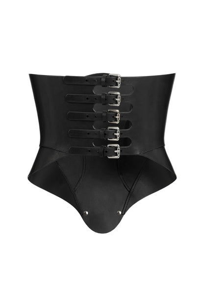 DVNT Black Leather Corset — VANTA