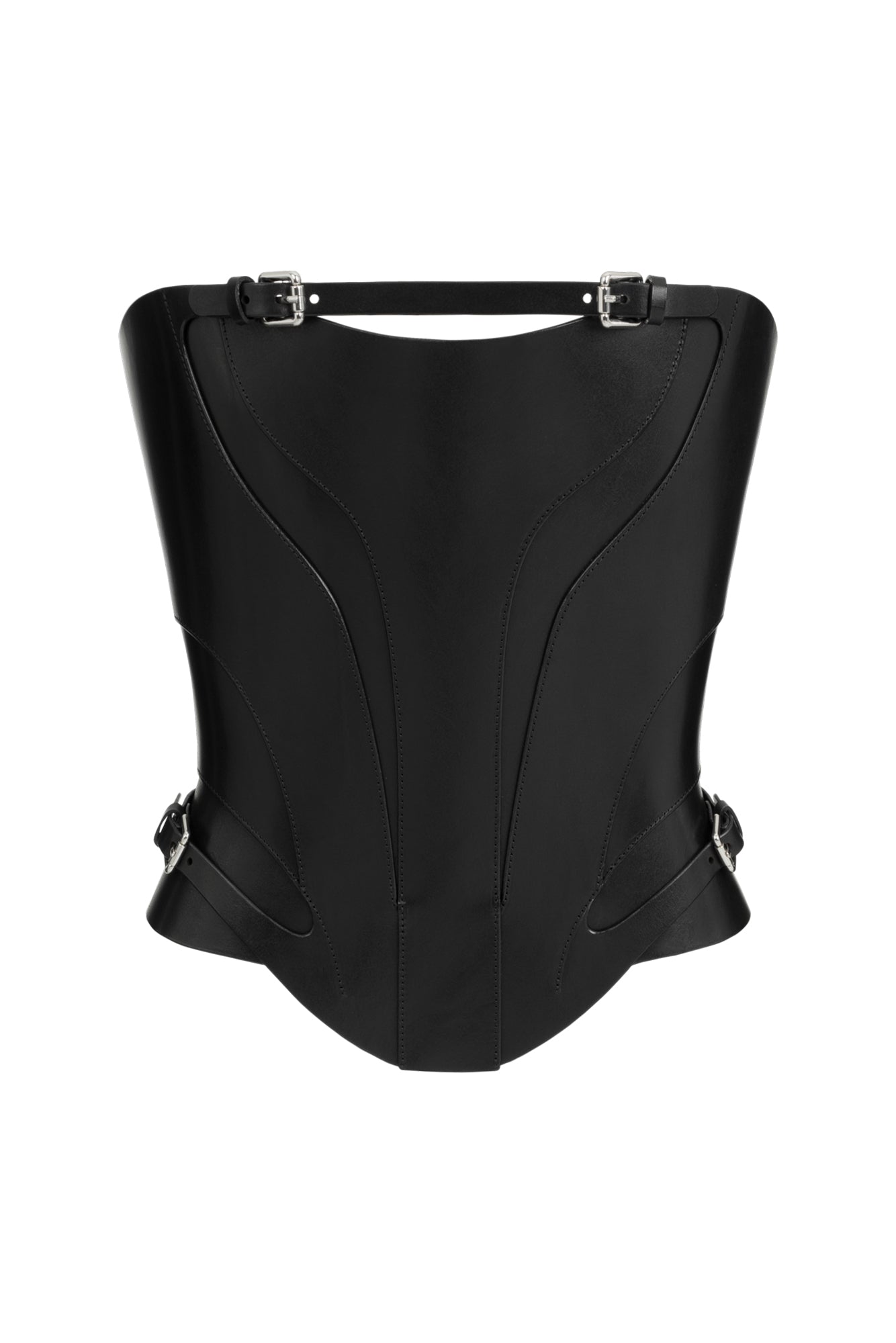 DVNT Black Leather Sculpting Corset FRAME