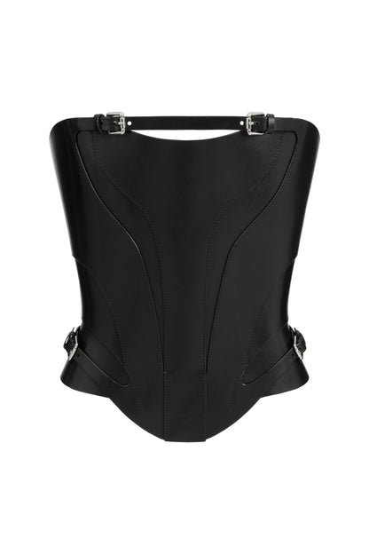 DVNT Black Leather Sculpting Corset FRAME