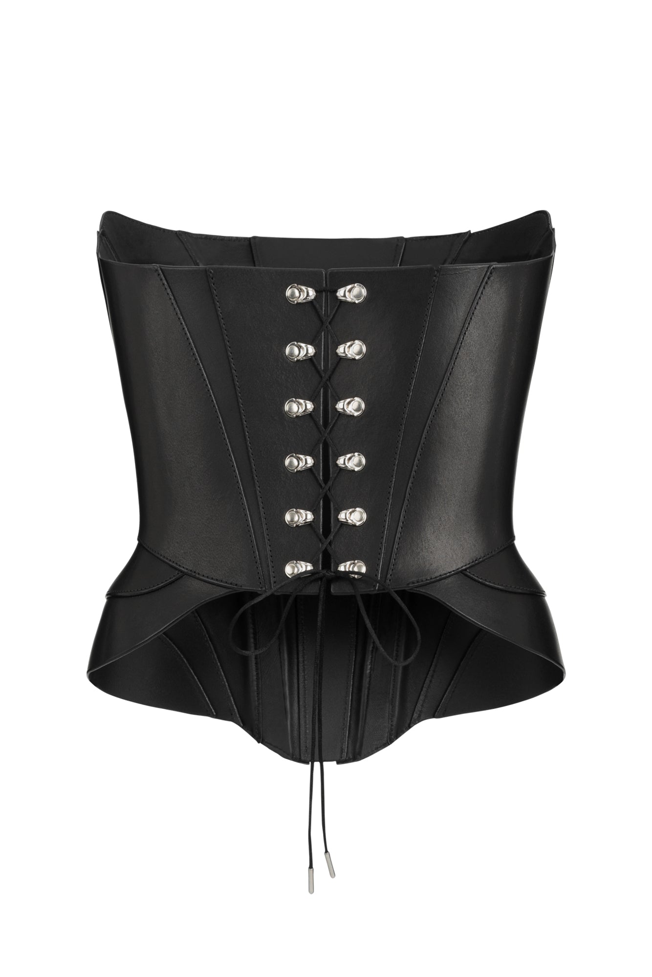 DVNT Black Leather Corset — NOCTRA