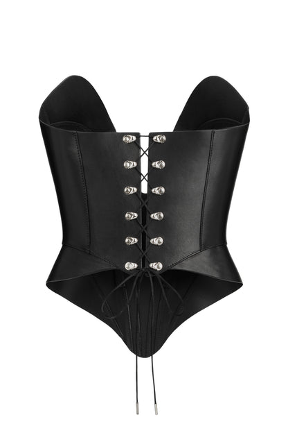 DVNT Black Leather Corset — RADDE