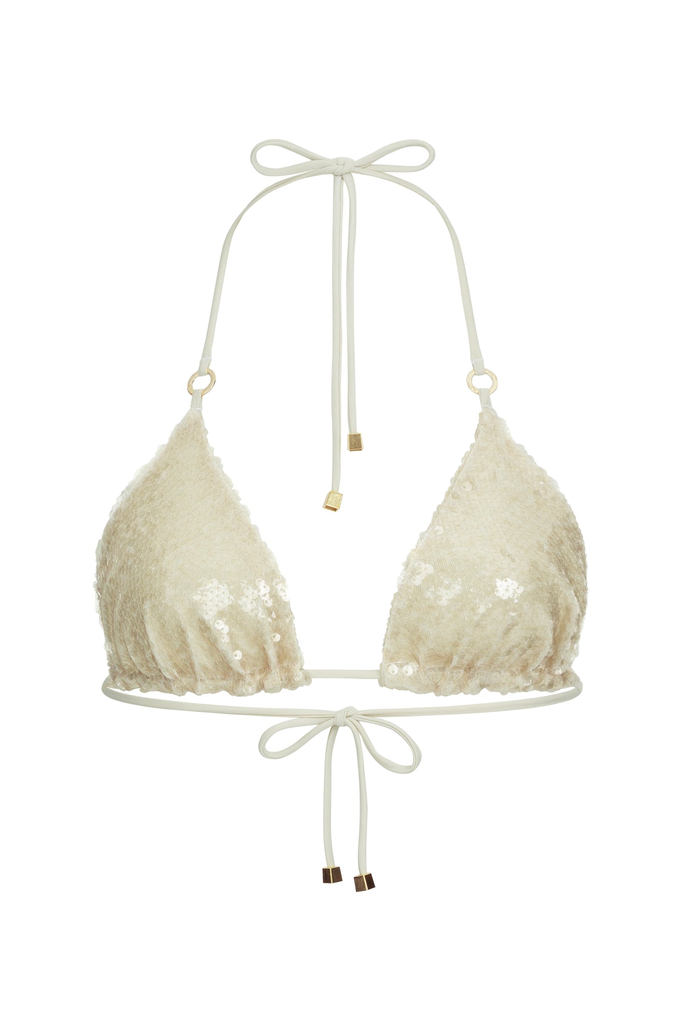 DVNT Ivory Sequin Triangle Bikini Swimsuit — SEQUIRA
