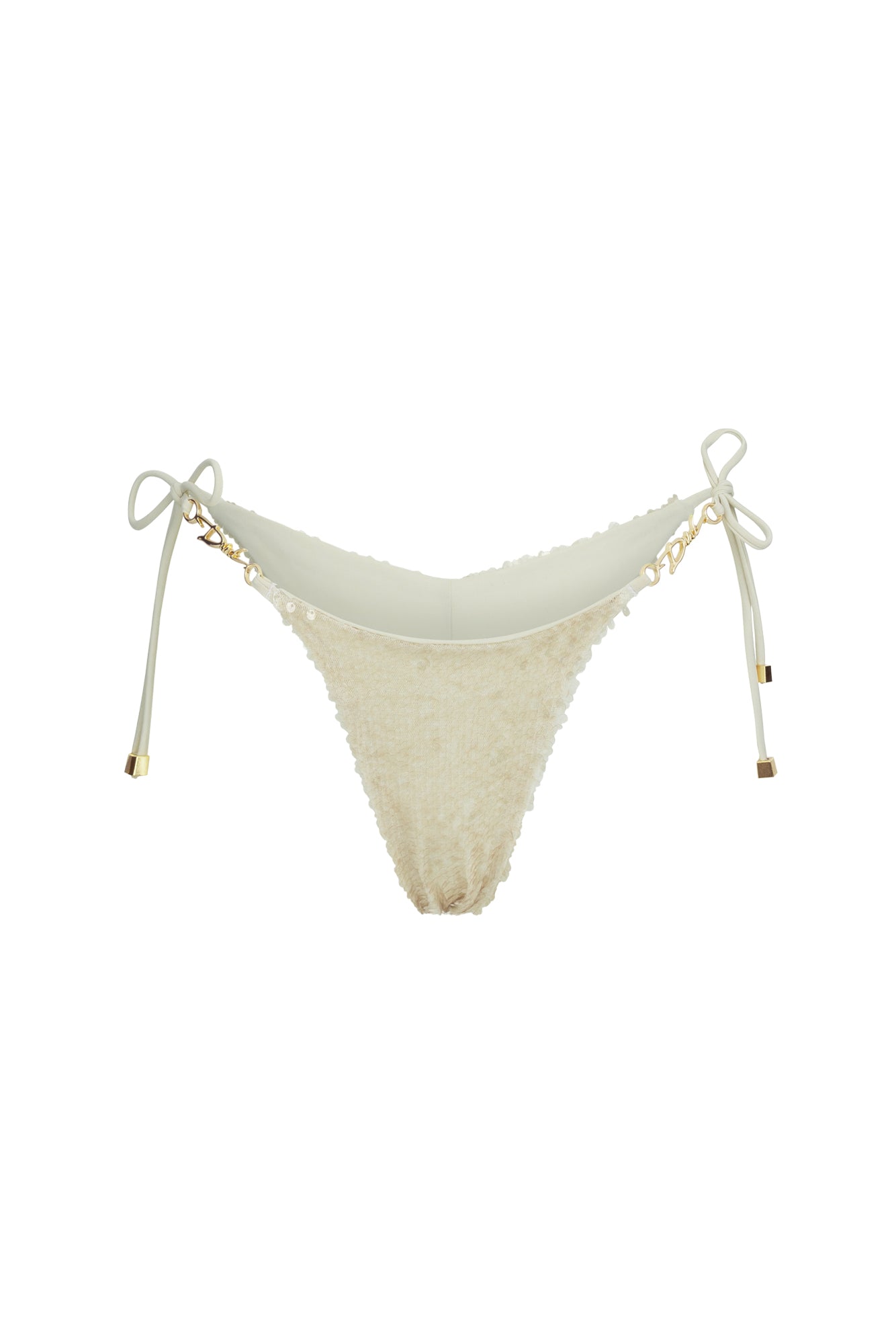 DVNT Ivory Sequin Triangle Bikini Swimsuit — SEQUIRA