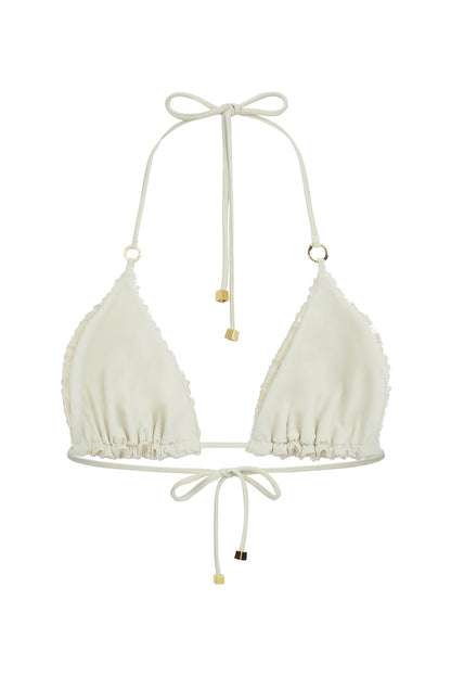 DVNT Ivory Sequin Triangle Bikini Swimsuit — SEQUIRA