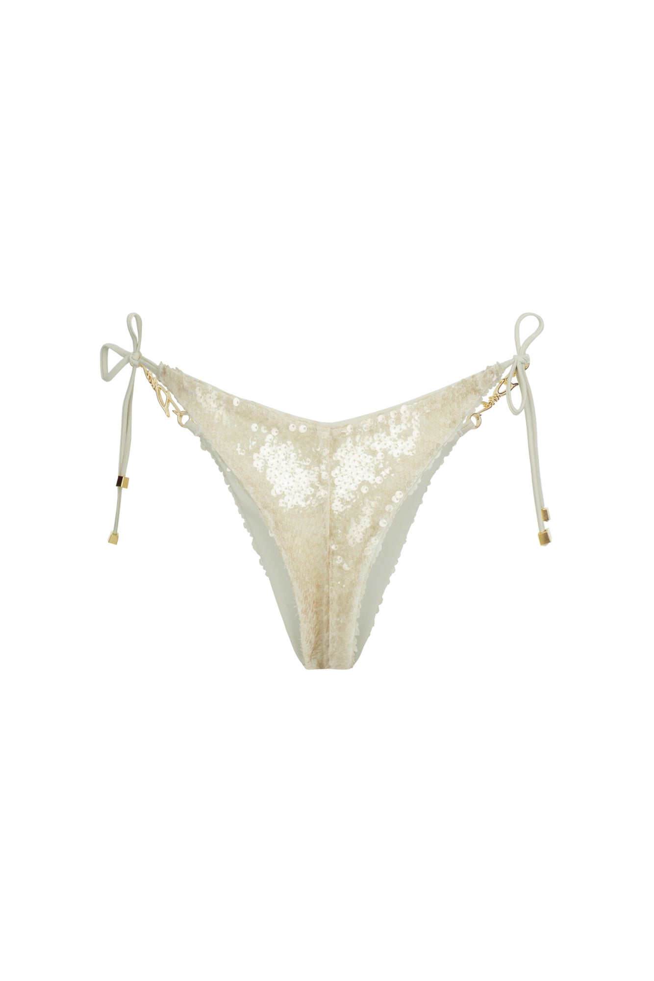 DVNT Ivory Sequin Triangle Bikini Swimsuit — SEQUIRA