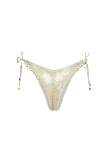DVNT Ivory Sequin Triangle Bikini Swimsuit — SEQUIRA