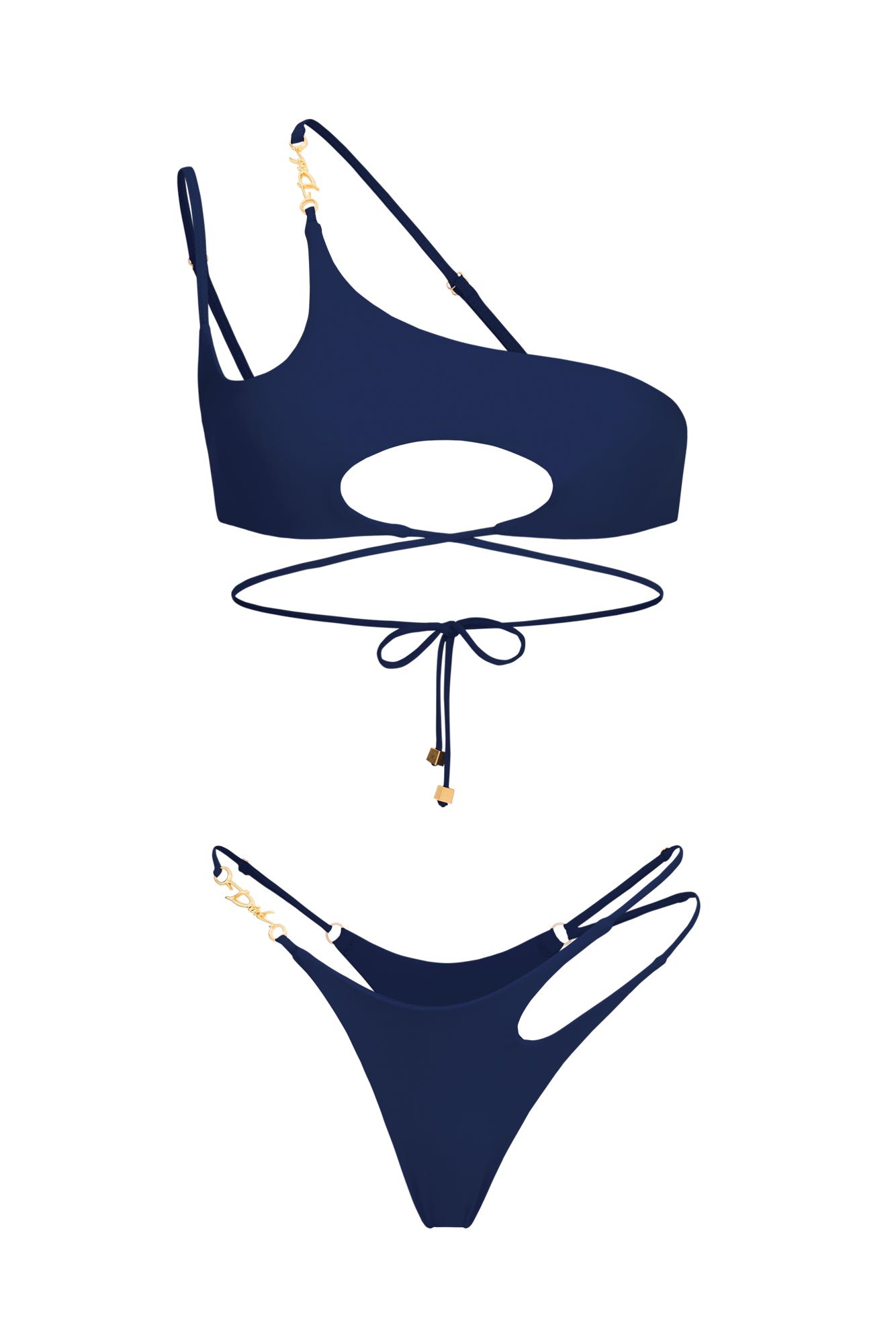 DVNT Blue Cut-Out Swimsuit with Signature DVNT Hardware — SOLARA