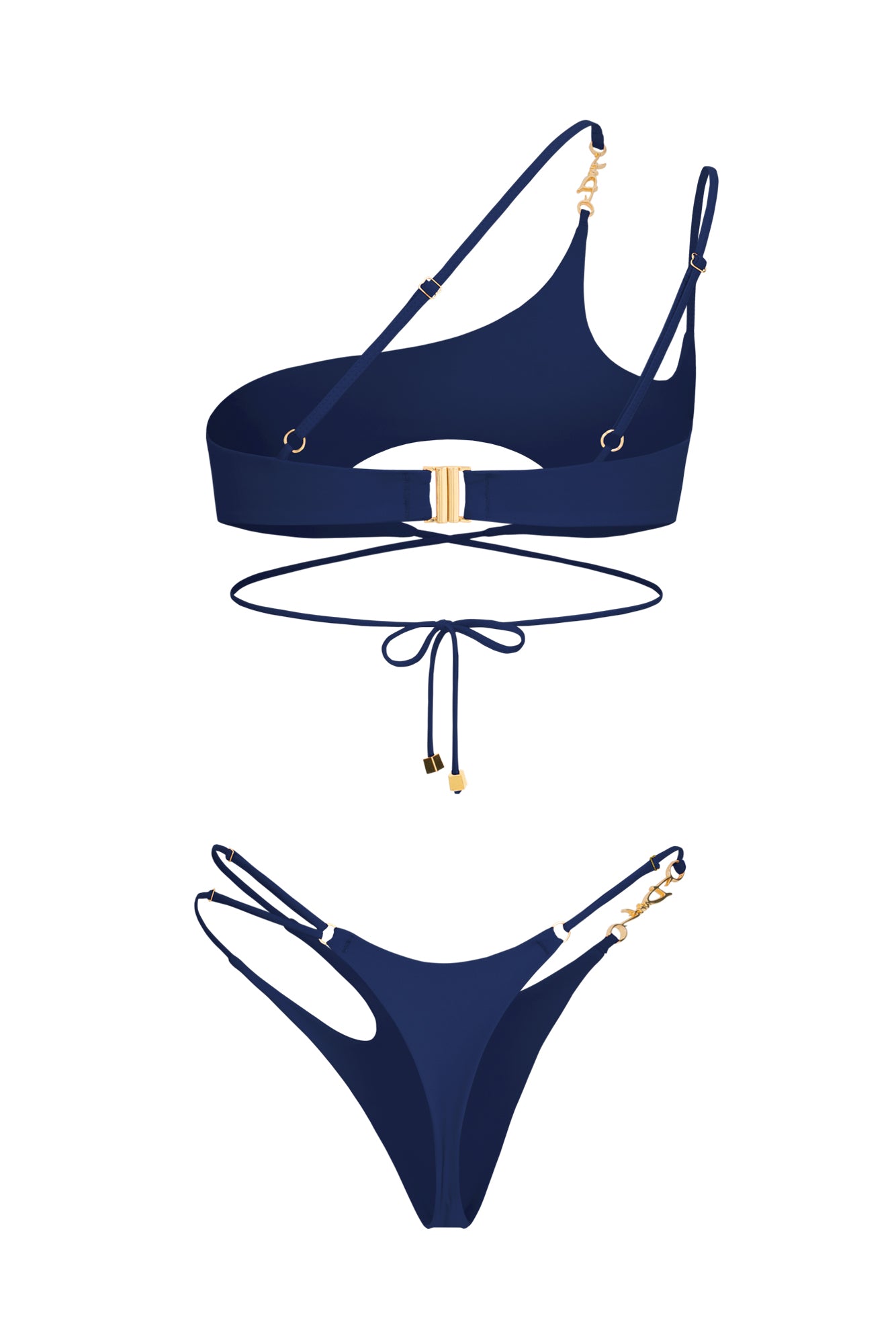 DVNT Blue Cut-Out Swimsuit with Signature DVNT Hardware — SOLARA