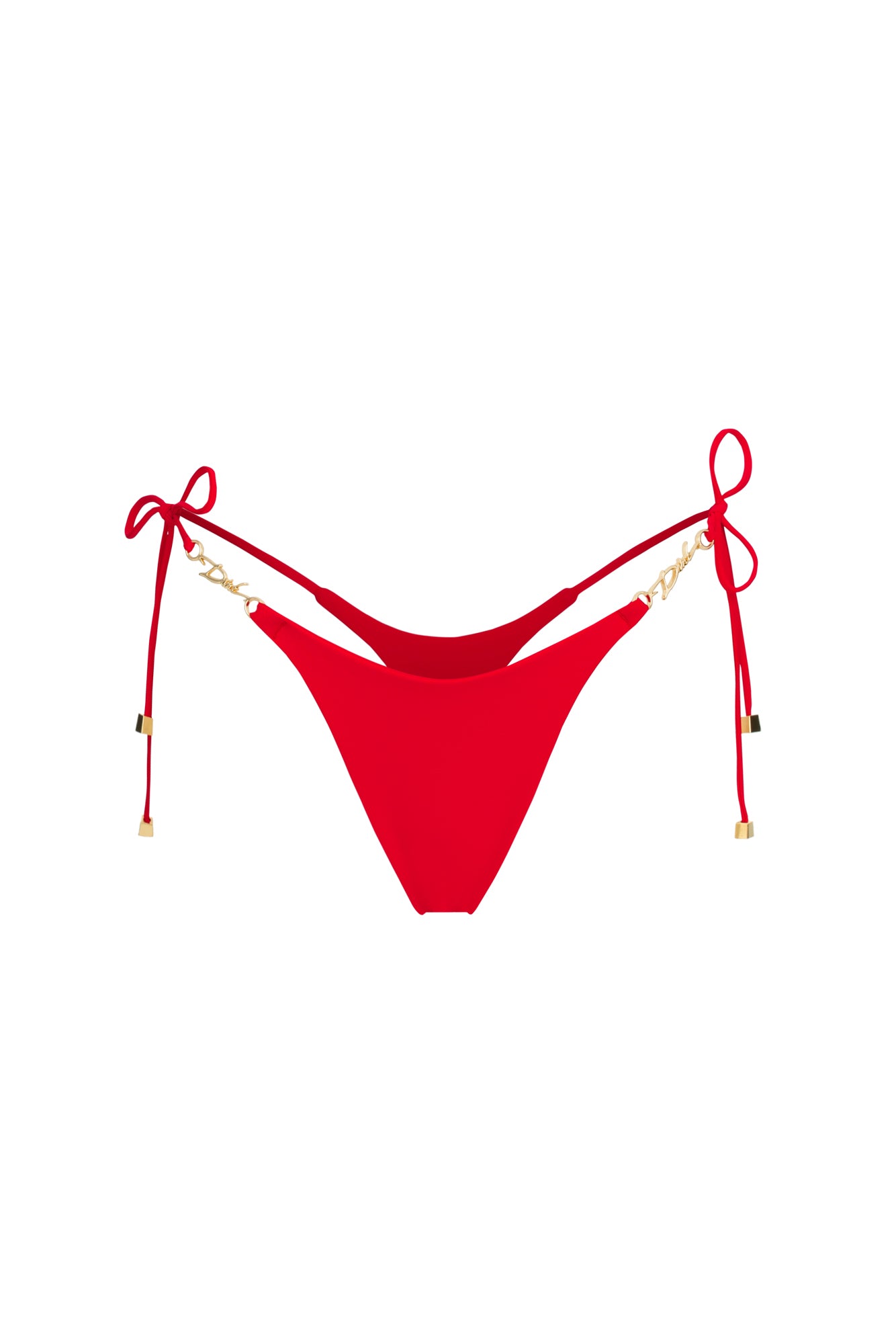 DVNT Red Thong Swim Bottom & Signature Hardware — LOLLY
