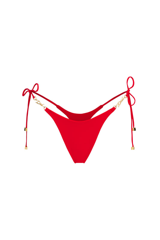 DVNT Red Thong Swim Bottom & Signature Hardware — LOLLY
