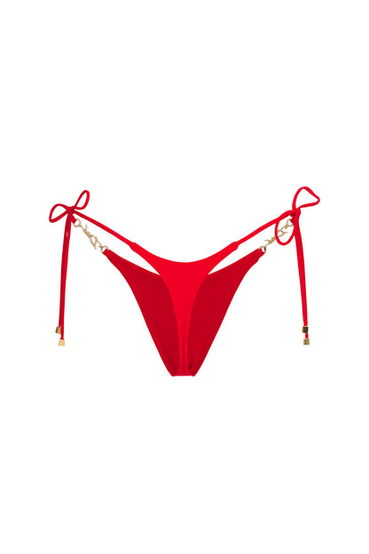 DVNT Red Thong Swim Bottom & Signature Hardware — LOLLY