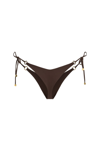 DVNT Brown Swimsuit  Cut-Out Bikini with Signature Hardware — Marry