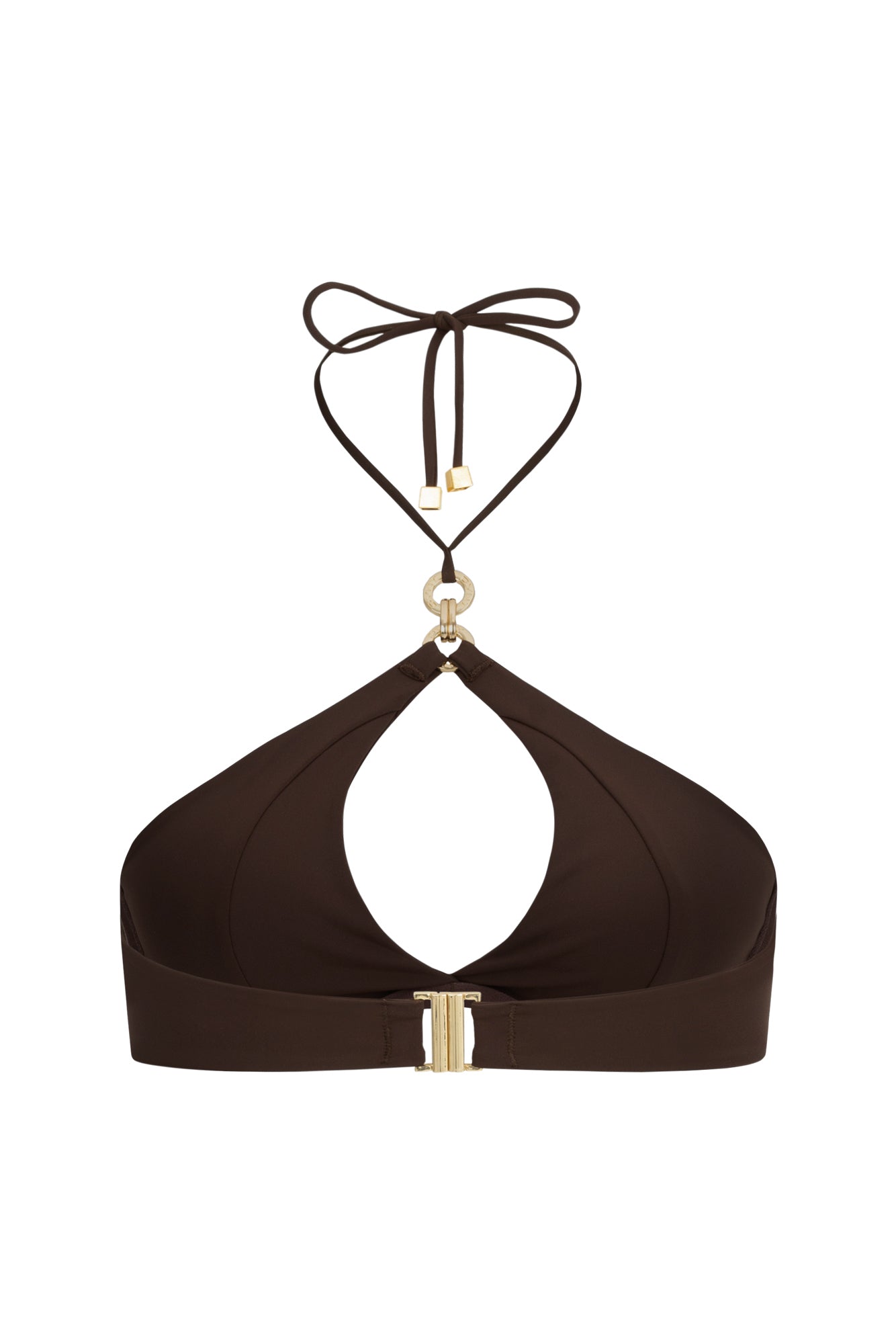 DVNT Brown Swimsuit  Cut-Out Bikini with Signature Hardware — Marry