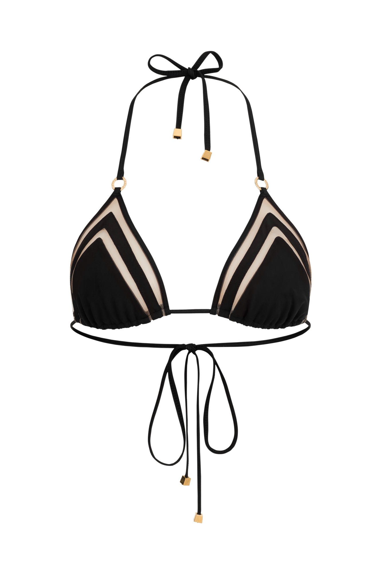 DVNT Black Swimsuit Triangle Bikini with Signature Hardware — AGGI