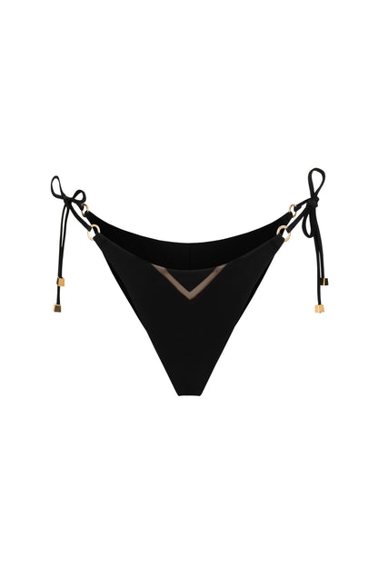 DVNT Black Swimsuit Triangle Bikini with Signature Hardware — AGGI