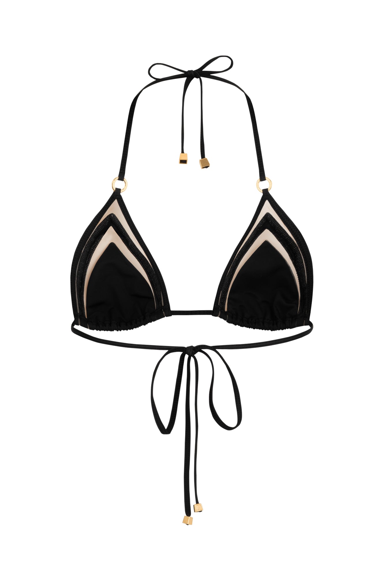 DVNT Black Swimsuit Triangle Bikini with Signature Hardware — AGGI
