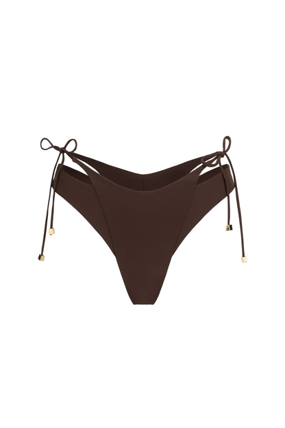 DVNT Brown Cut-Out Bikini Set with Signature Hardware — NARA