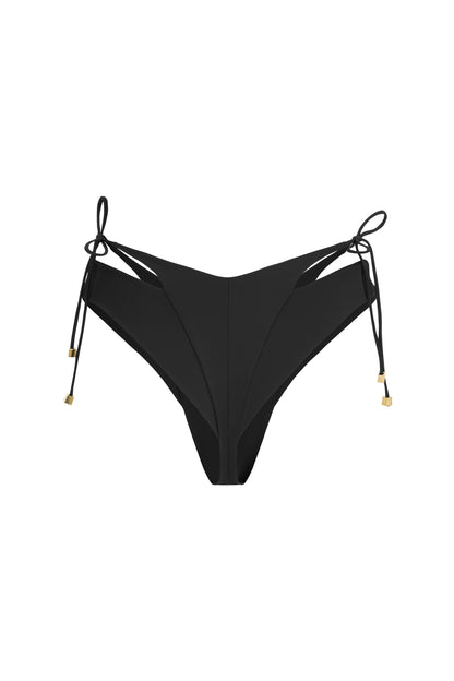 DVNT Black Cut-Out Bikini Set with Signature Hardware — NARA