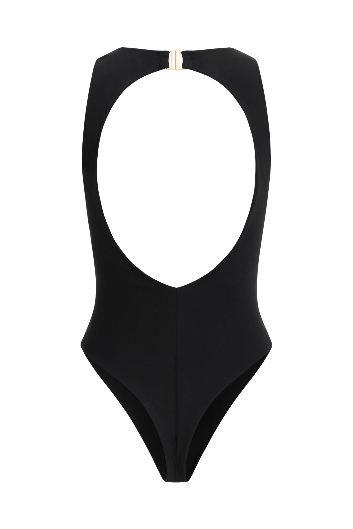 One-Piece Black Swimsuit with Unique neckline Cut-Outs