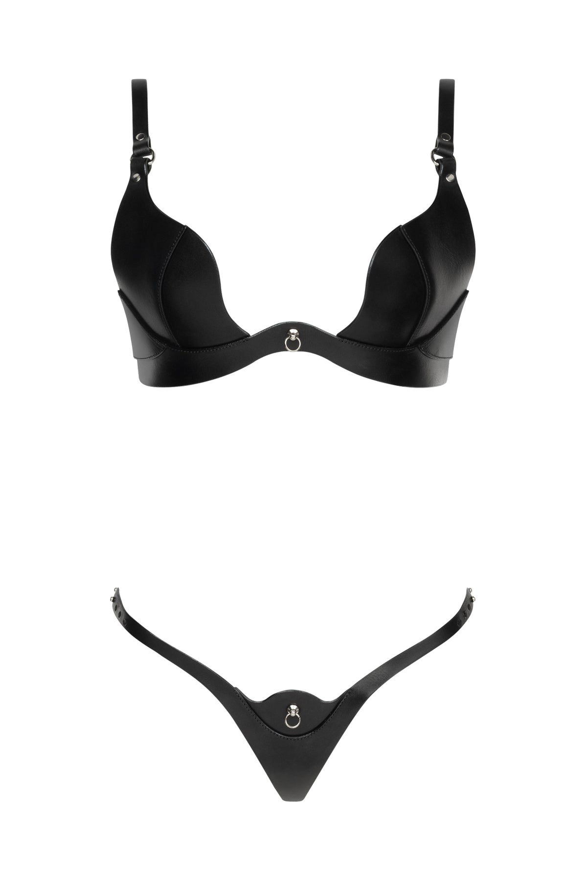 DVNT Leather Lingerie Set Bra & Briefs - FLARE