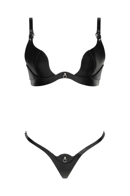 DVNT Leather Lingerie Set Bra & Briefs - FLARE